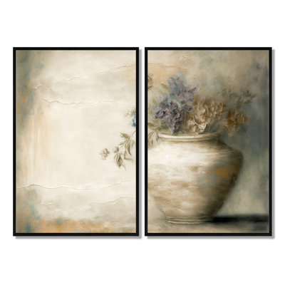 Nature morte en fleurs sauvages en couleurs rétro IV - Art floral floral
