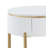 Daveigh White High Gloss & Gold Finish End Table