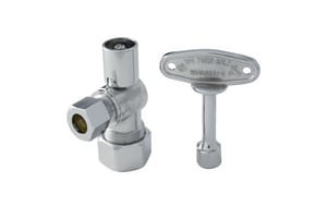 Valve à angle quart de tour 5/8 po x 3/8 po avec clé desserrée