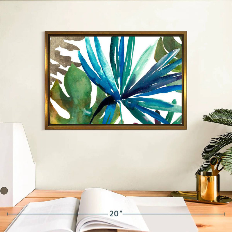 Tropic Sway I, Cadre flottant doré, 13 po x 9 po