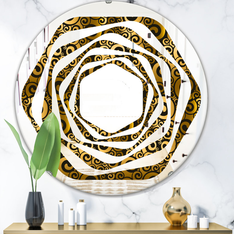 Miroir mural sans cadre Flower and Petals, H 23,6 po x l 23,6 po, Swirl Frameless Mirror