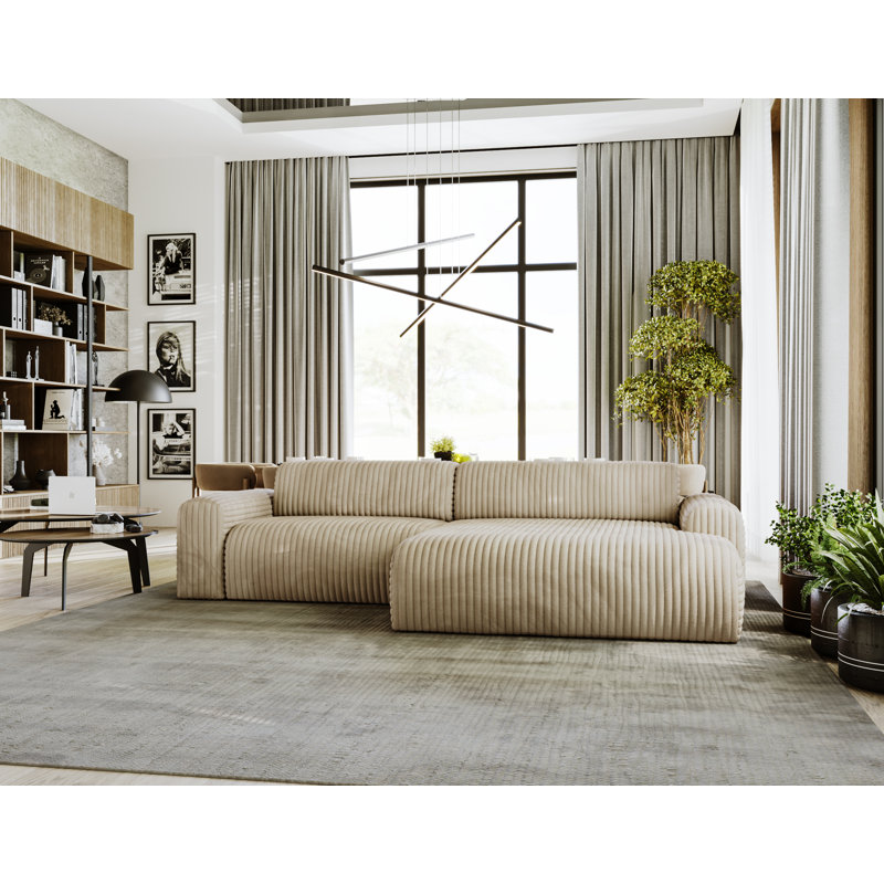 Tashari 3 Seater Corner Sofa, Left Hand Facing, Beige