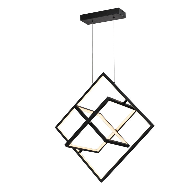 Columbus 19.69" W 3-Light Integrated LED Dimmable Chandelier with Adjustable Height