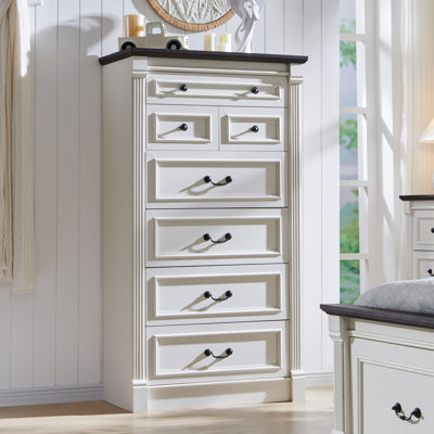 Farmhouse 7 Drawers Dresser for Bedroom, 57" Tall Large Dressers & Chests of Drawers w/Roman Column