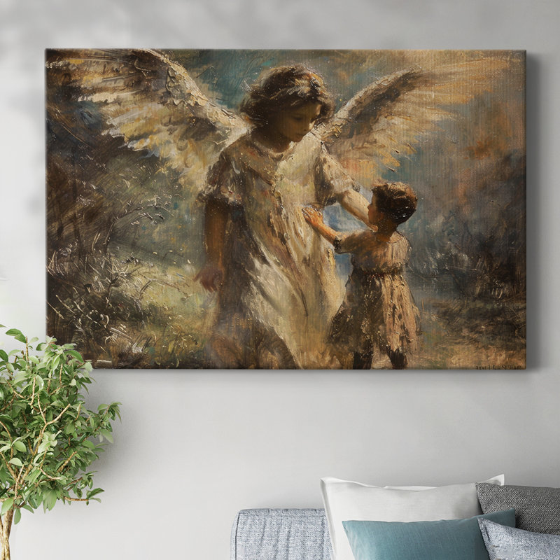 Angel CLxxi - Toile tendue avec châssis de qualité supérieure - Prêt à être accroché, H 12 po x l 18 po