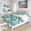 Ensemble de housse de couette floral - Motif tropical bleu et vert-706035271
