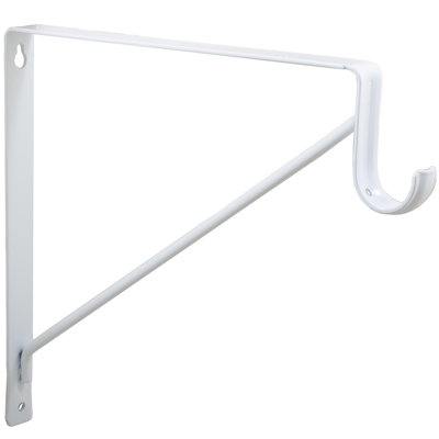 Round Bar Shelf And Pole Bracket, Powder Coated, 3" Drop, White By Stone Harbor Hardware
