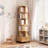 5 Tier Rotating Bookshelf, 360° Display Round Spinning Bookshelf With Wheels For Small Spaces, Ideal For Home And Office-1604230954-1604230957