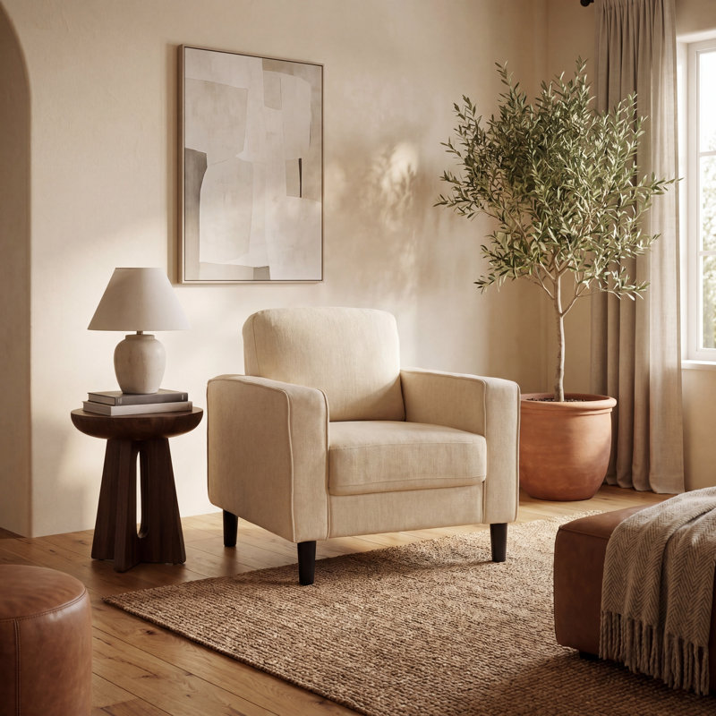 Fauteuil de 30,3 po de largeur, Crème, crème