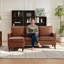 Mignotte 73" Wide Reversible Chaise Sectional Sofa, Faux Leather L-Shaped Couch with Wood Legs-101886446