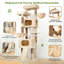 77" Cat Tree For Large Cats, Tall Cat Tower For 4+ Multi-cathouseholds With 2 Condos & Hammocks, Heavy Duty Cattree Small Space Saving Design, Soft Velvet Indoorplayground-1031744559