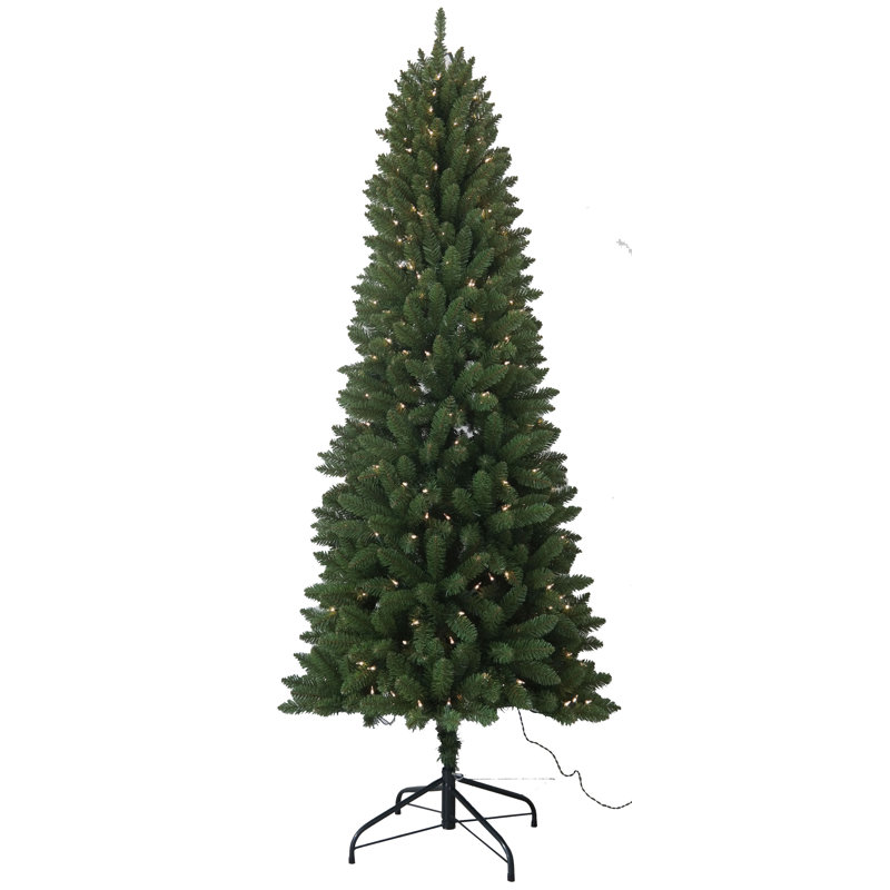 Arbre de Noël artificiel pin vert 6,5 pi avec 250 lumières claires / blanches