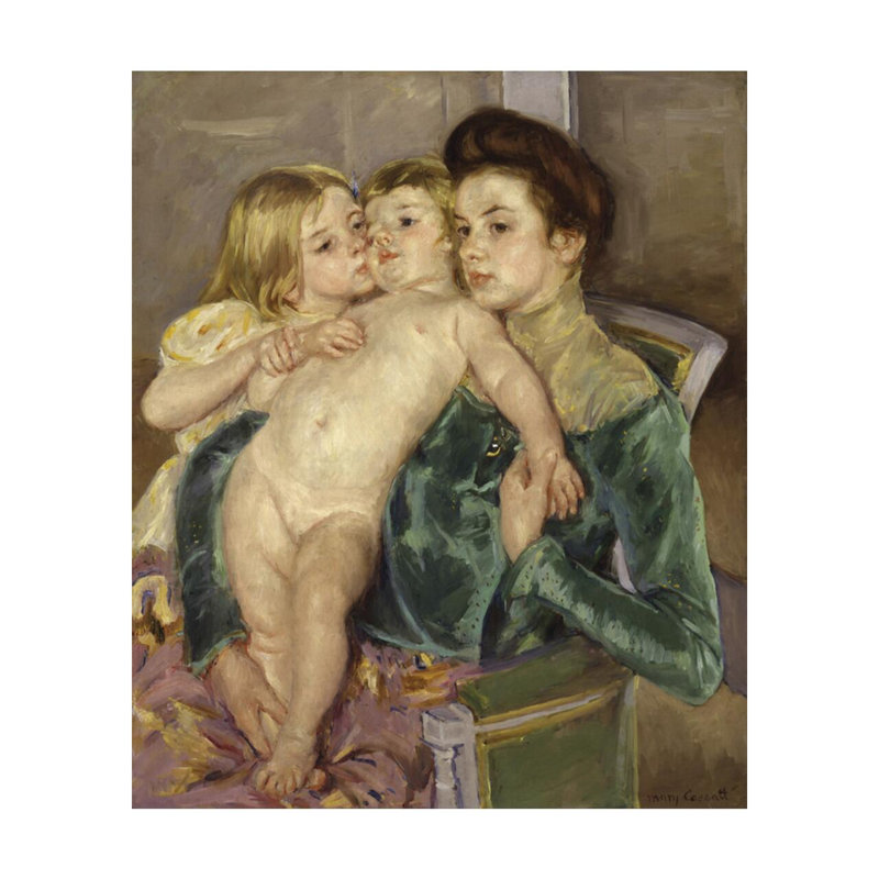«The Caress» par Mary Cassatt - Estampe numérique, H 20 po x l 16 po