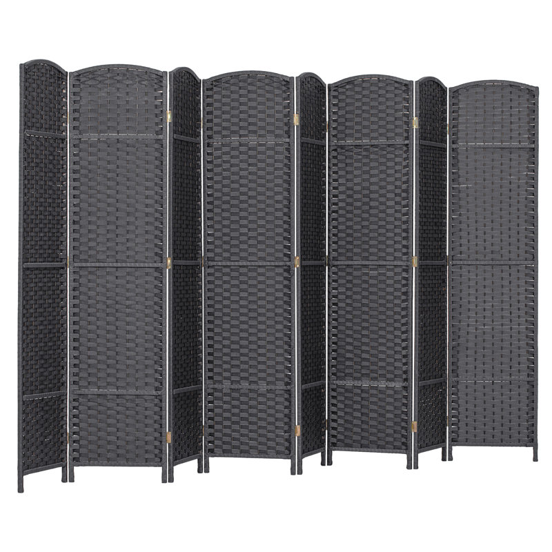 Paravent, écran d'intimité pliable à 8 panneaux, cloison autoportante de 5,6 pi de hauteur pour bureau à domicile, chambre à coucher, gris anthracite