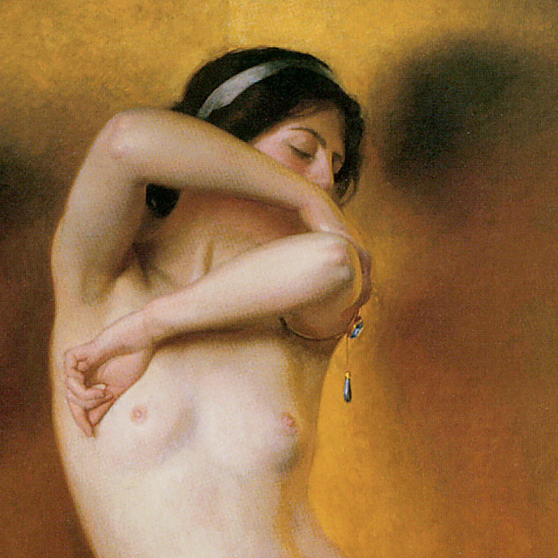 " Glow Of Gold, Gleam Of Pearl, 1906 " by William McGregor Paxton, 28.5" H x 17" W x 1.75" D