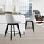  Ensemble de 2 chaises de comptoir pivotantes en tissu de lin moderne avec dossier capitonné, tabourets de bar chics pour îlot de cuisine et salle à manger-1140540957