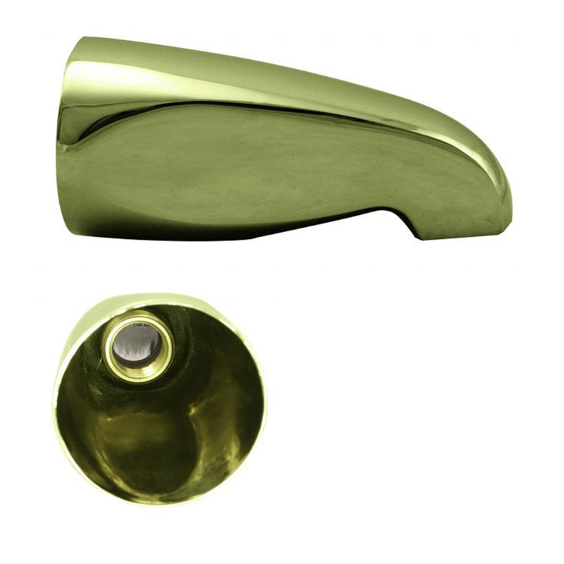 5-1/2" Reach Brass Wall Mount Tub Spout, Polished Brass