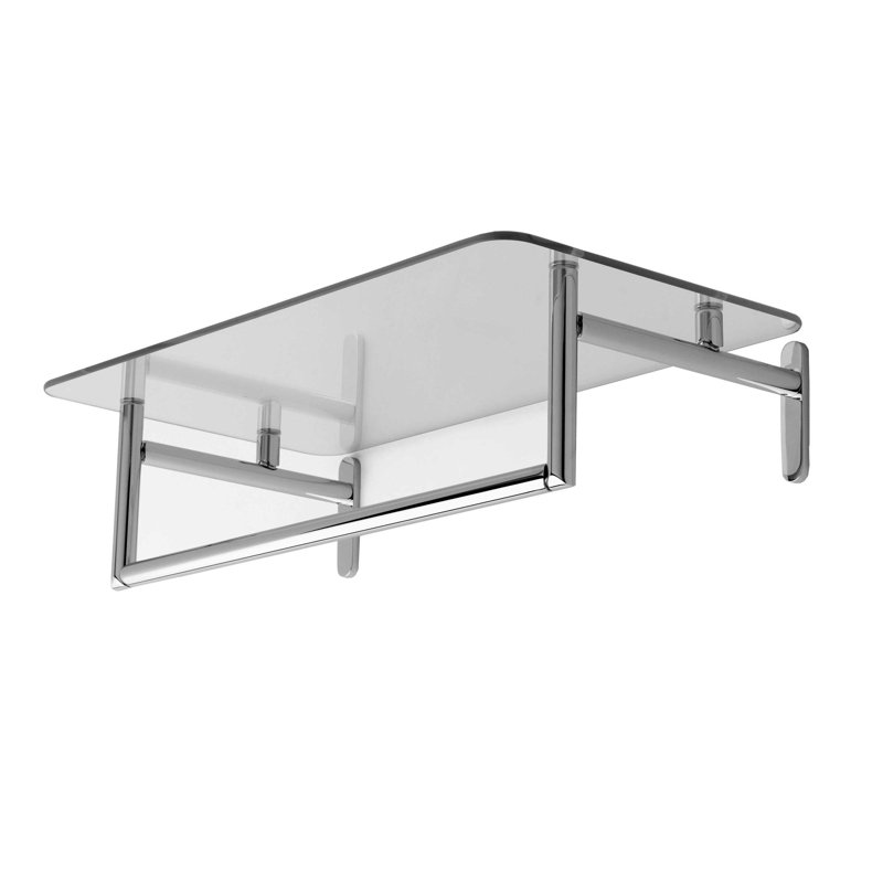 Sine 24" Hotel Shelf with Towel Bar, Polished chrome