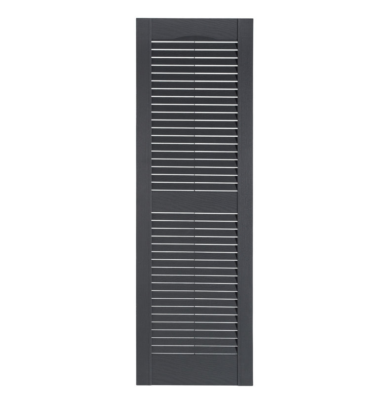 Volets à persiennes d'extérieur de qualité supérieure Premier, H 47 po x l 15 po x P 1 po, Gris foncé