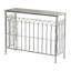 Console 40 po x 14 po x 31 po en fer forgé rustique, finition argentée vieillie, table d'appoint industrielle pour le salon du vestibule