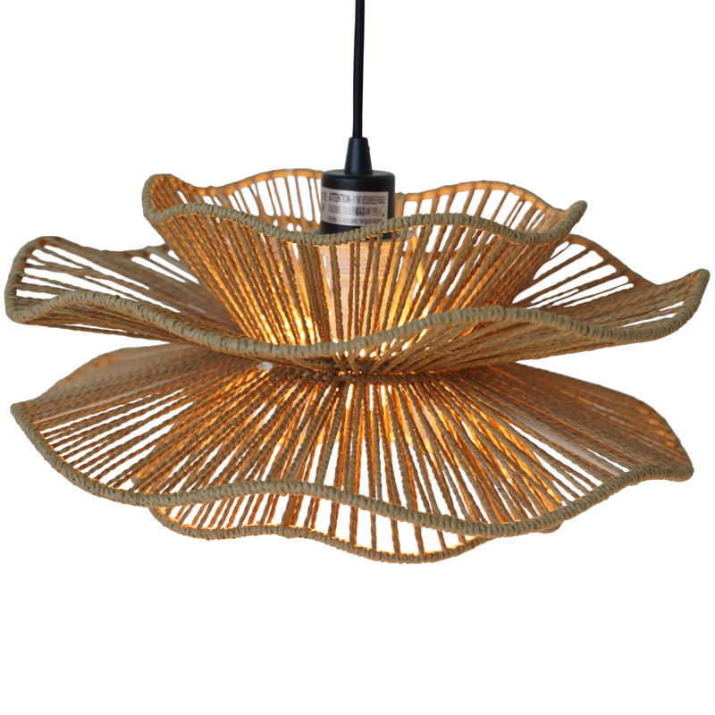 Luminaire suspendu tissé en rotin naturel Carlei