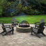 Chaise Adirondack pliante en polyéthylène haute densité Wolak avec porte-gobelet double (ensemble de 4)