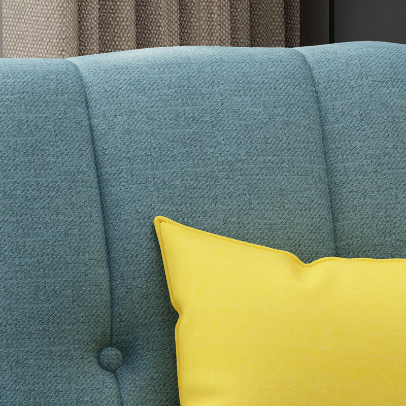 Fauteuil en polyester touffeté de 32 po de largeur Bridgette, 100 % polyester sarcelle