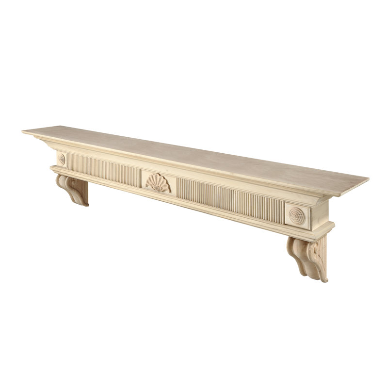 The Devonshire Fireplace Mantel Shelf, Unfinished, 60"