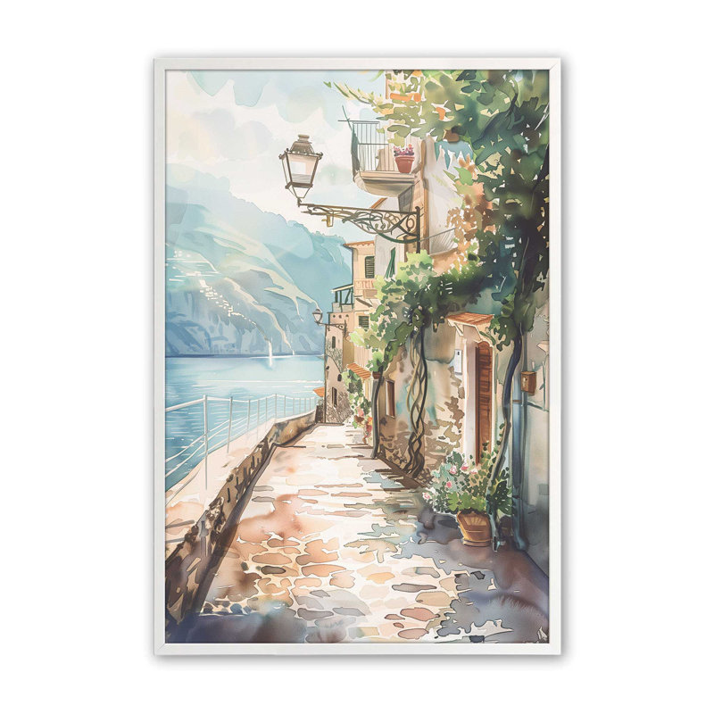 «Coastal Greeting V2», impression encadrée sur papier par Azure Artisanal Studio, Blanc opaque, H 15 po x l 12 po x P 1,25 po