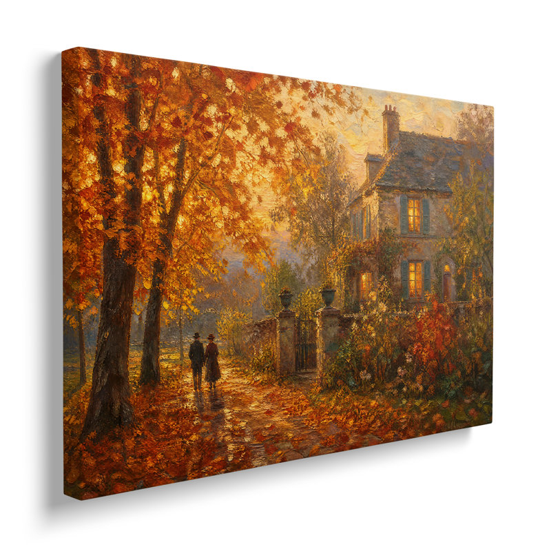 Reproduction sur toile d'une allée bordée d'arbres - 40 x 60 cm, H 16 po x l 24 po