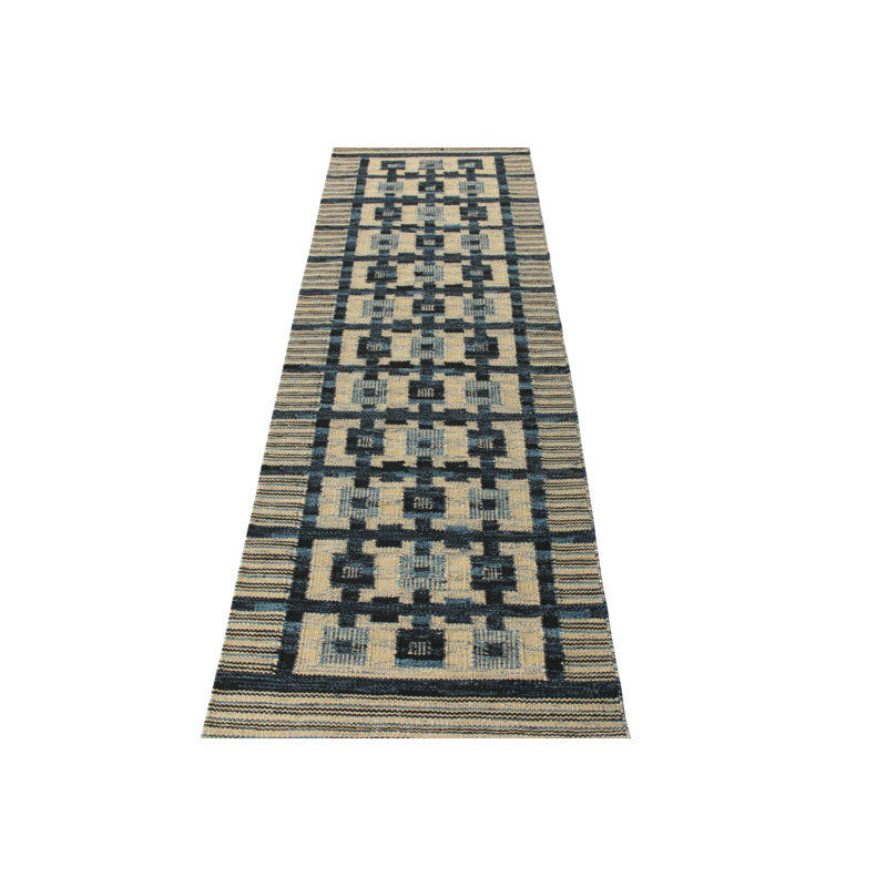 Scandinavian Wool Geometric Area Rug, Runner 2'6" x 10'