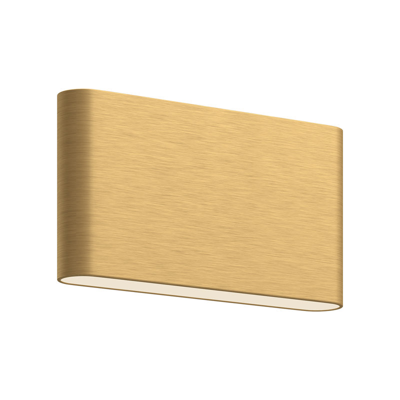 Applique murale en ardoise, DEL, verre givré, H 5,5 po x l 9,88 po x P 1,63 po, Brushed Gold