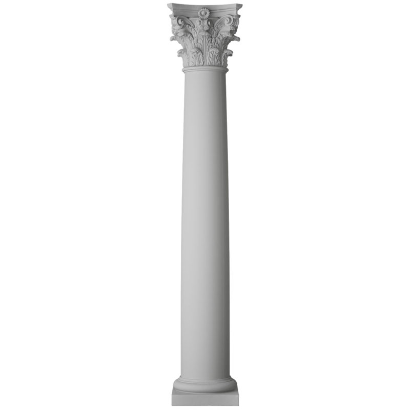 Colonne ronde Endura-Stone, 10 po de diamètre x H 6 pi, Base toscane et capitale romaine corinthienne
