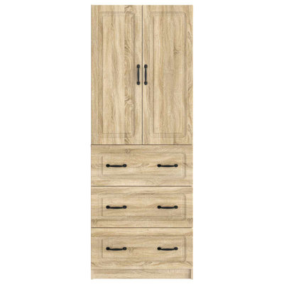  Cabinet Set 2 Pcs Engineered Wood Modern Storage Solution Sliding Door