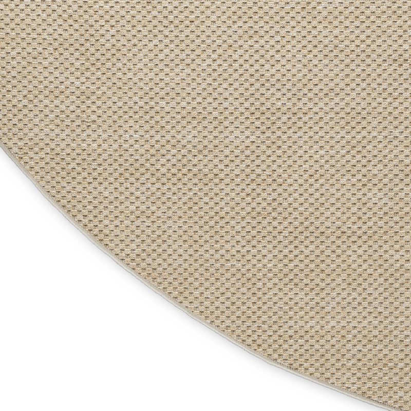 Tapis d'intérieur / extérieur uni Tulum, Rond 8 pi, Taupe