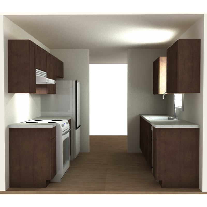 Dwelling Rosemont Galley Wall Pre-Assembled Kitchen Cabinet, Toasted Spice