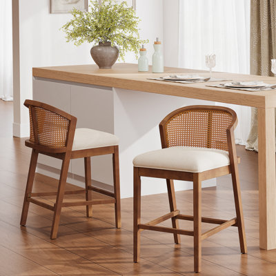 Ensemble de 2 tabourets de comptoir en bois Tatti