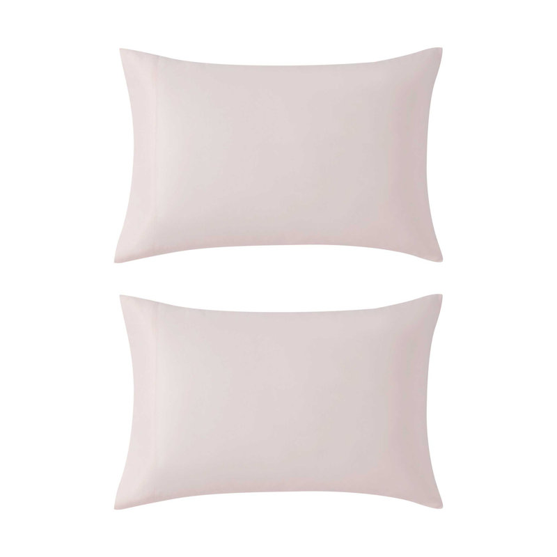 Laura Ashley Satin Bliss Pink 2 Piece King Pillowcase Set, Pink, King Pillowcase