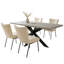 Ensemble de salle à manger Bourke Modern Kitchen, table de salle à manger extensible avec chaises rembourrées (1 table et 4 chaises)-126089438-126089440-126089441