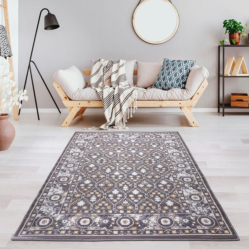Tapis turc Alonta - Gris, Rectangle 5 pi 3 po x 7 pi 2 po
