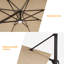 Parasol de patio décalé en porte-à-faux à DEL 11 pi avec base Darcie-May-437990482
