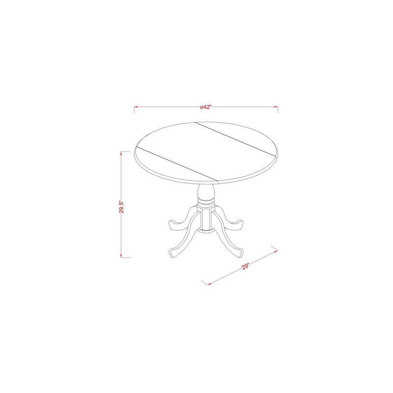 Maytham Pedestal Dining Set, Black, 3 Pieces: 1 Table, 2 Chairs