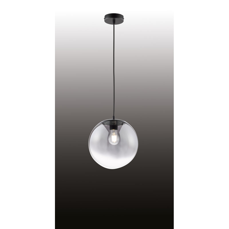 1 - Light Black Matt Sphere Pendant, 250cm H x 25cm W x 25cm D