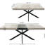 Table de salle à manger rectangulaire grise, centre noir, base en fer, + métal, 6 sièges, poids de 165 lb avec pied en sable fin extensible, fonction de rangement et fabrication en métal