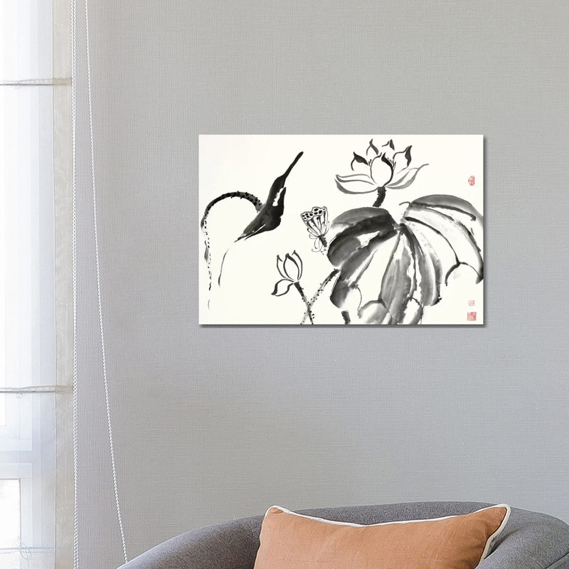 Lotus Study I by Nan Rae - Wrapped Canvas Painting, 66.04 cm H x 45.72 cm W x 3.175 cm D