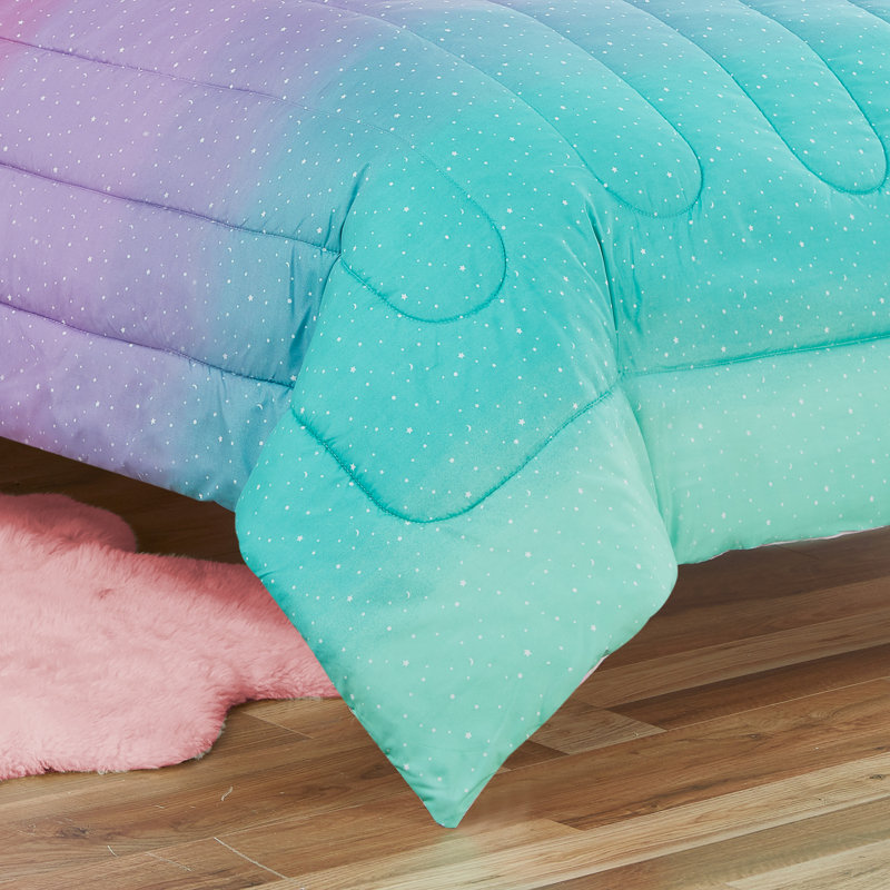 Ensemble de literie pour lit de bébé en microfibre Jada Rainbow Celestial, Simple