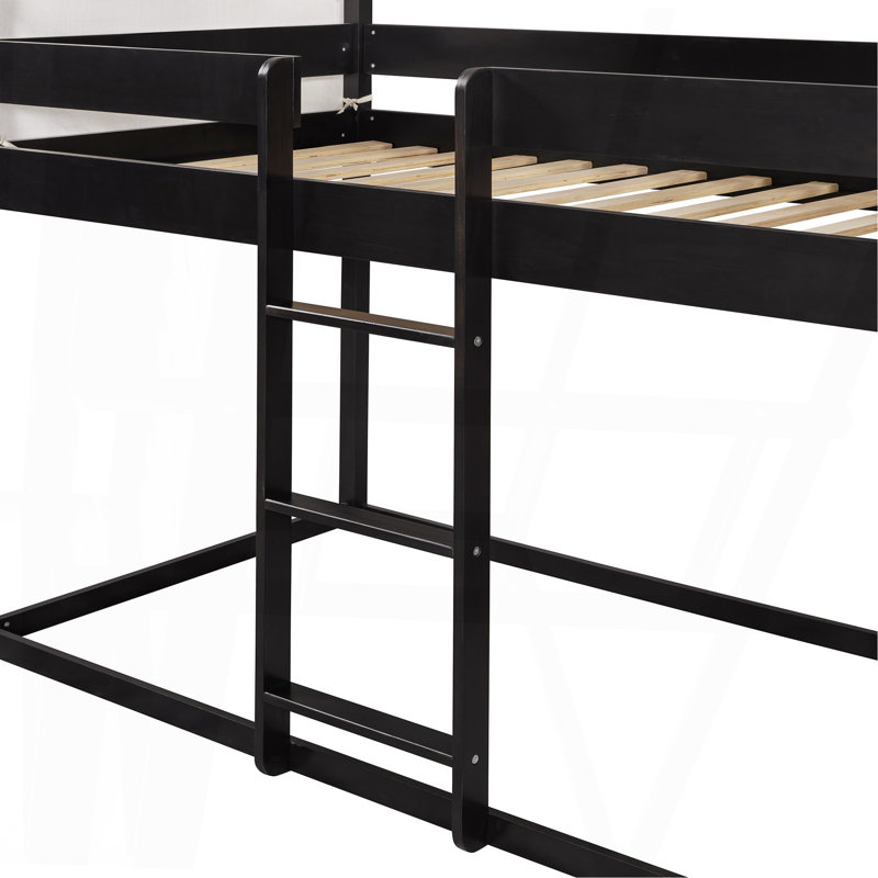 Twin Over Twin Wood Bunk Bed With Tent, Espresso