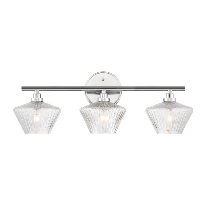 Kerolz 3 - Light Bathroom Steel Dimmable Vanity Light, Chrome Finish