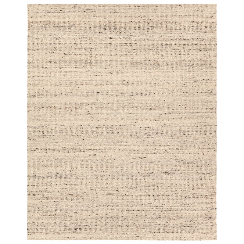 Tapis bleu uni en laine tissée à la main Melera, Rectangle 9 pi 6 po x 13 pi 6 po