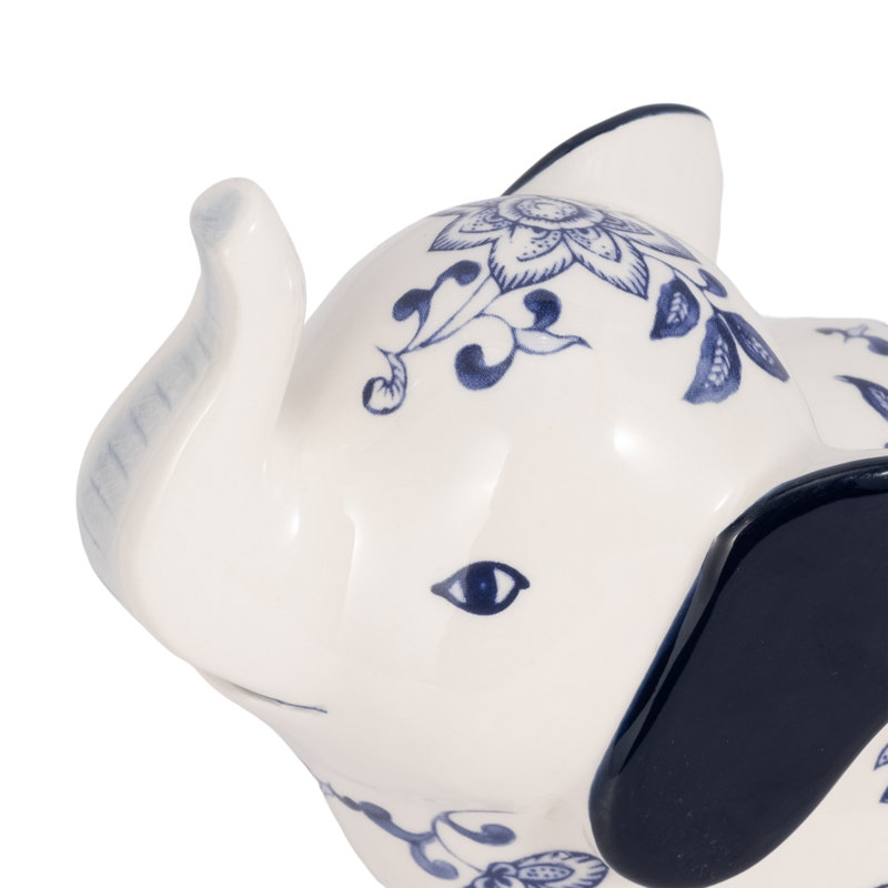 Figurine éléphant bohème en grès bohème Boho, H 6 po x l 4 po x P 4 po
